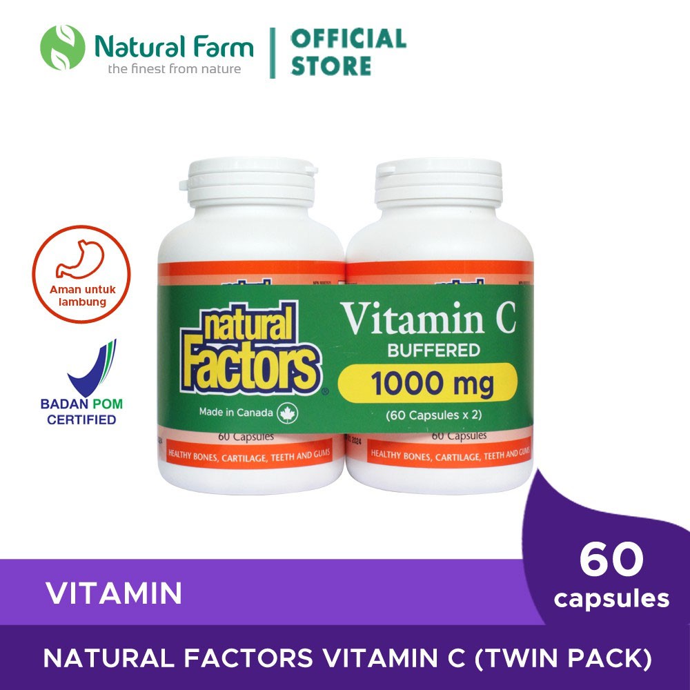 Natural Factors Vitamin C 1000mg - 60 Capsules [Buy 1 Get 1]