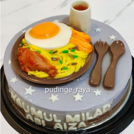 Puding Ulang Tahun Model Mie Ayam 20cm Pekanbaru only