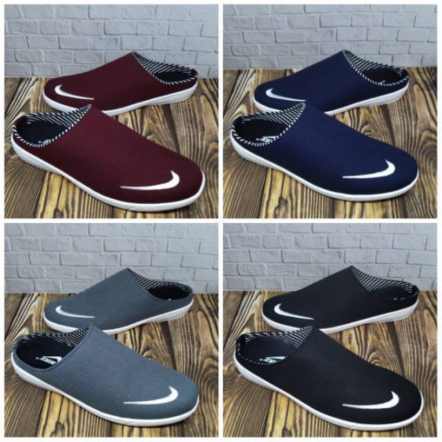 Sepatu Sandal slip on Nike Bustong sepatu pria santai formal motif pantoffel