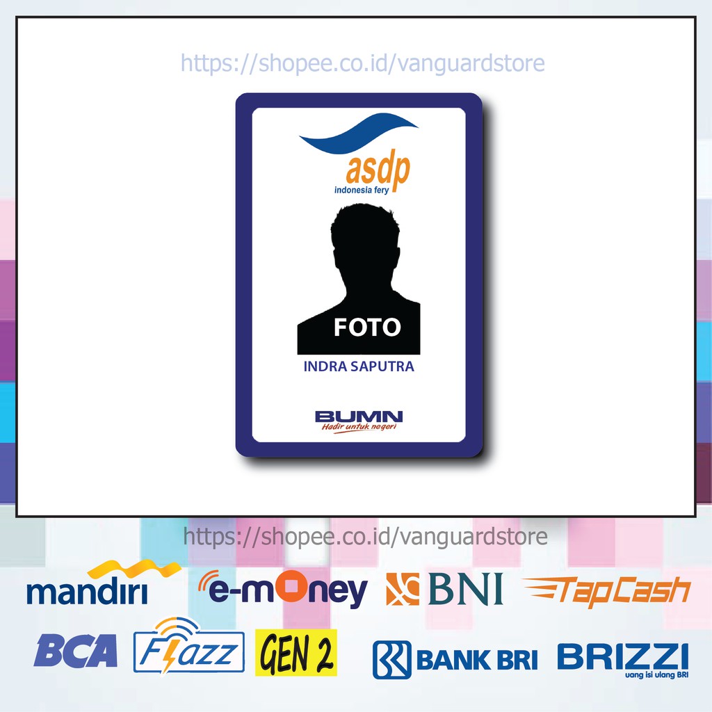 KARTU E MONEY E TOLL ASDP KARTU NAMA CONTOH ID CARD 1 EMONEY MANDIRI FLAZZ BCA TAPCASH BRIZZI BRI