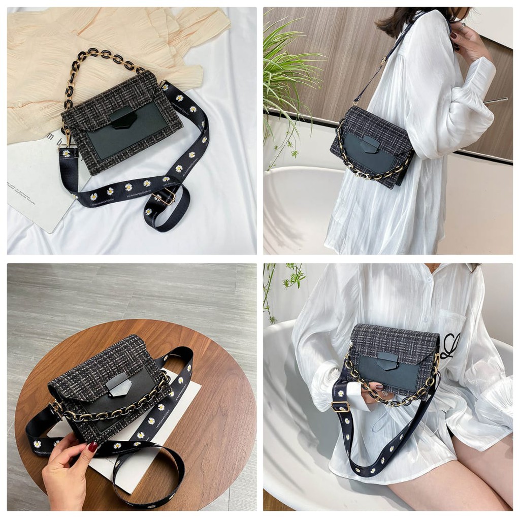 [Clearance Sale!] Tas Selempang Wanita 2 Tali Sling Bag Hengxinggonyi Tas Import