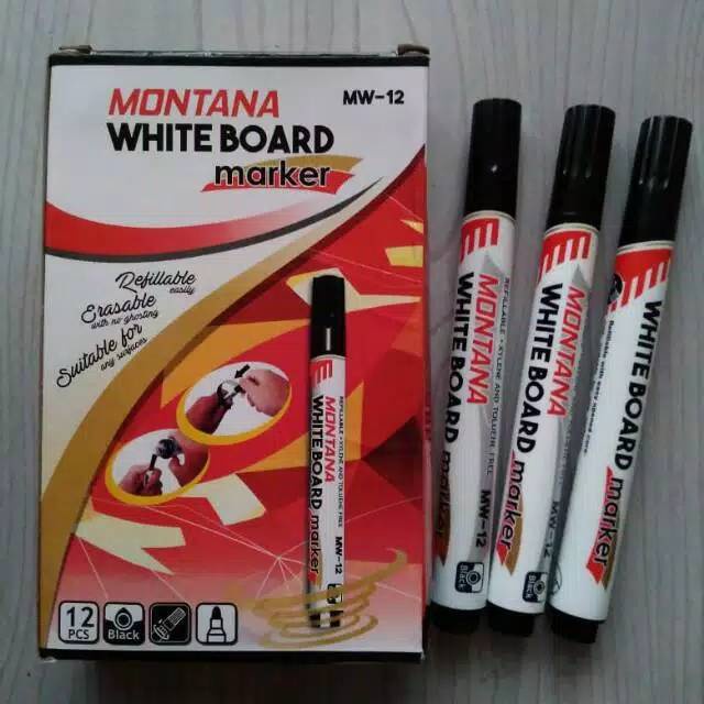 SPIDOL HITAM WHITE BOARD MARKER MONTANA BISA DI HAPUS MURAH