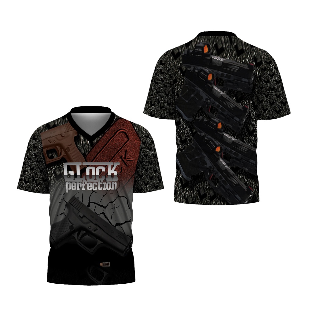 KaosArmy - Kaos Glock Kerah V | Kaos Glock Terbaru | Kaos Glock Lengan Pendek
