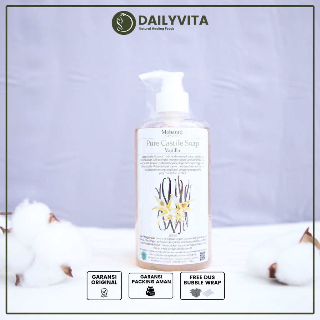 Maharati Pure Castile soap lavender/vanila/unscented/Serai Anak/Serai Dewasa/Serai pintu dan jendela/Serai pel 250 ml dan 500 ml