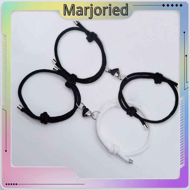 2 Pcs Pasangan Gelang Magnet Adjustable Pesona Gelang Cinta Aksesoris Fashion Hadiah-MJD