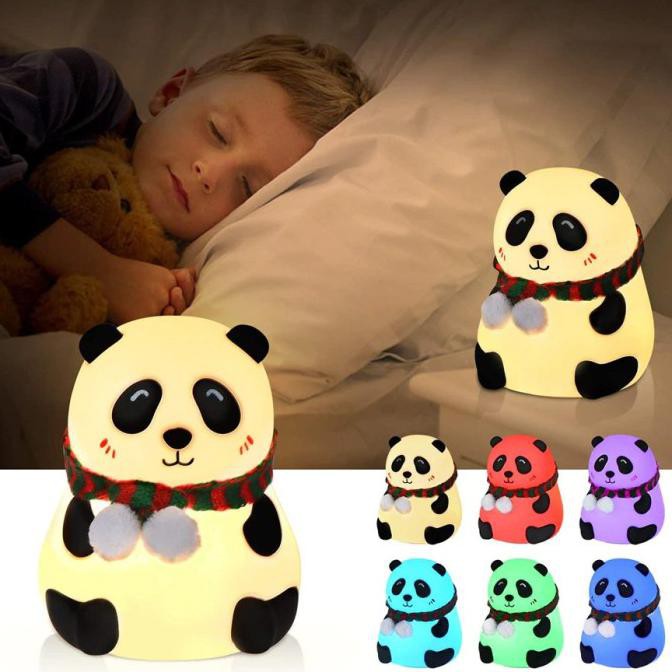 FALSH SALE Lampu tidur Portable Panda 7 Warna / touch led lamp Squishy