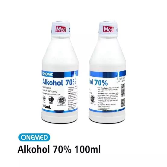 ALKOHOL 70% ONEMED 100ML PER KARTON ISI 24 BOTOL ALKOHOL PEMBERSIH LUKA ALCOHOL