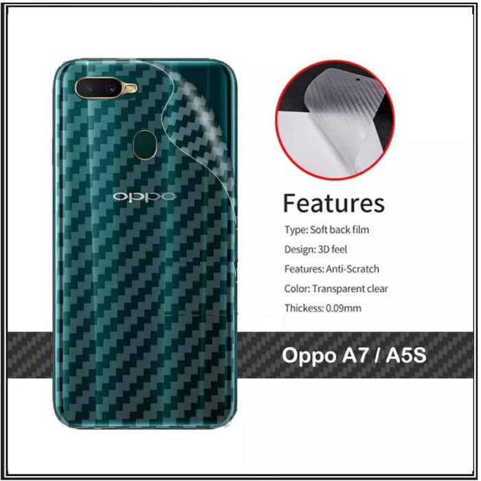 SKIN KARBON ANTI GORES BELAKANG TYPE OPPO A33, A1K, F5, F3, F3+, A7, F9, F11, A39 [PM]