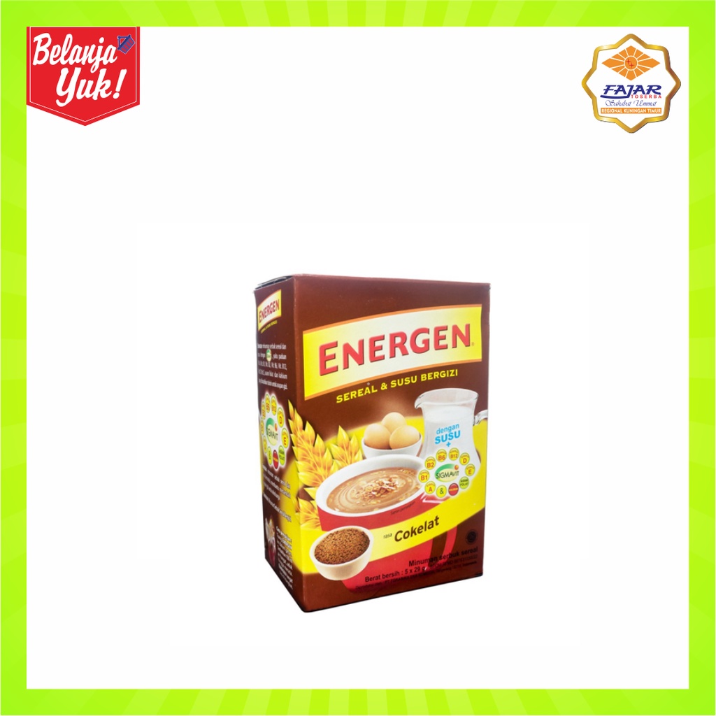 

Energen Minuman Sereal Susu Isi 5 Sachet Rasa Cokelat