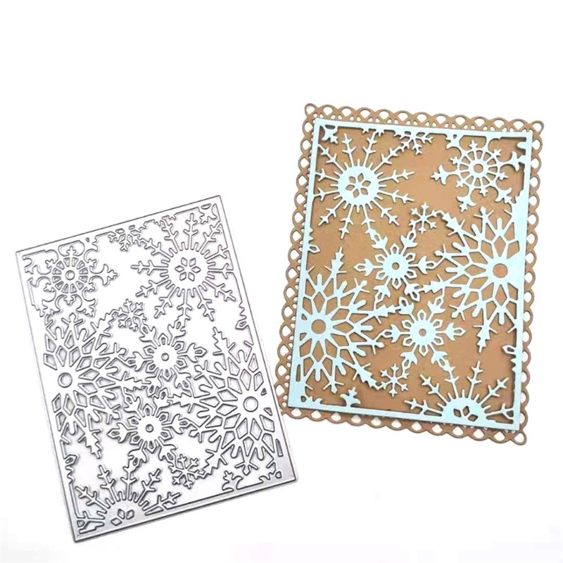 Zzz Cetakan Stensil Cutting Dies Motif Snowflake Natal Bahan Baja Karbon Untuk Scrapbook / Craft DIY