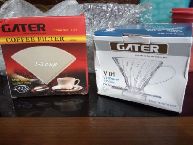 V60 Transparant Filter / Gater V60 01 Dripper 1-2 Cups With Measuring Spoon Rycshop