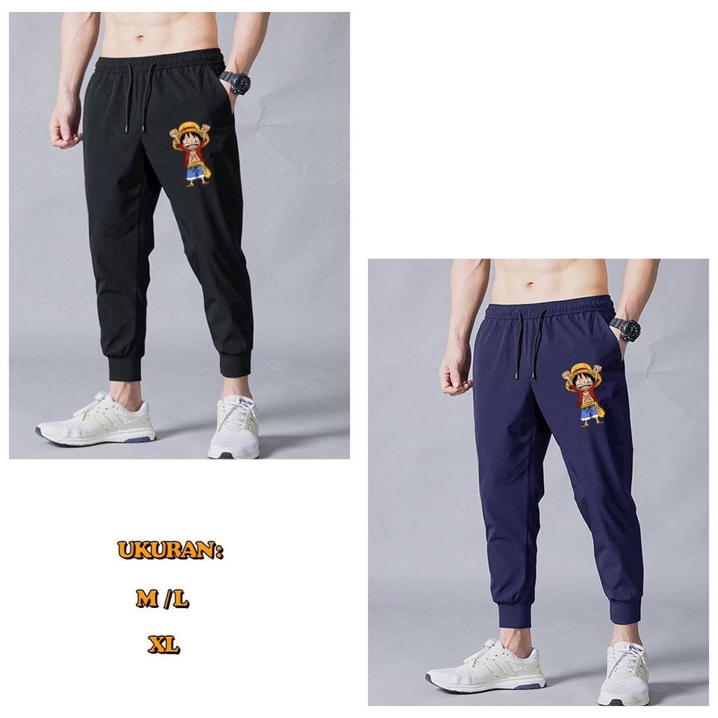 ALIPIO FASHION - JOGGER LUFFY ANGKAT TANGAN / jogger pria / celana panjang / terbaru / keren / santai