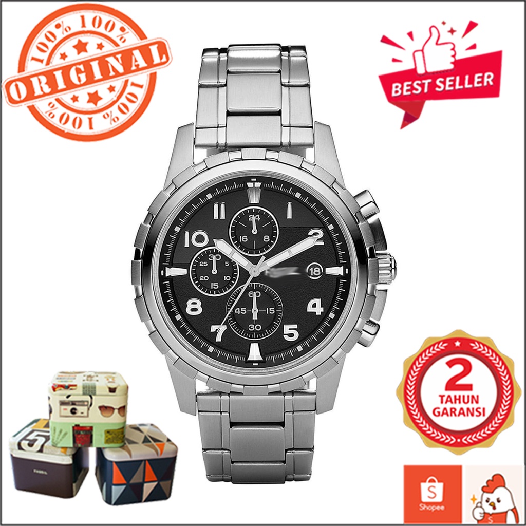 JAM TANGAN PRIA WANITA | RANTAI | KULIT | KARET | MURAH | PRIA f0*sil FS 4542 ALL STAINLESS STEEL