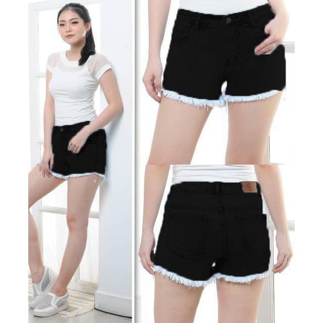 QFS HOT PANT RUMBAI / HITAM / BIRU / BIRU MUDA / JEANS WASHED