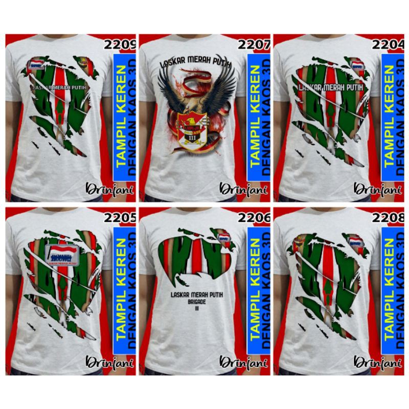 kaos baju / ormas / laskar merah putih/  lmp / sablon DTF / design sendiri / custom nama