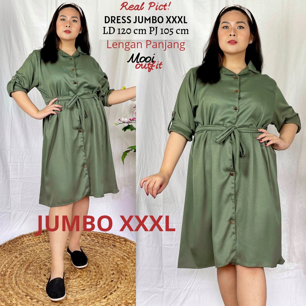 Dress Wanita Jumbo Ld 120 / Dress Kasual Jumbo /Dress Jumbo Murah Ld 120 Kekinian