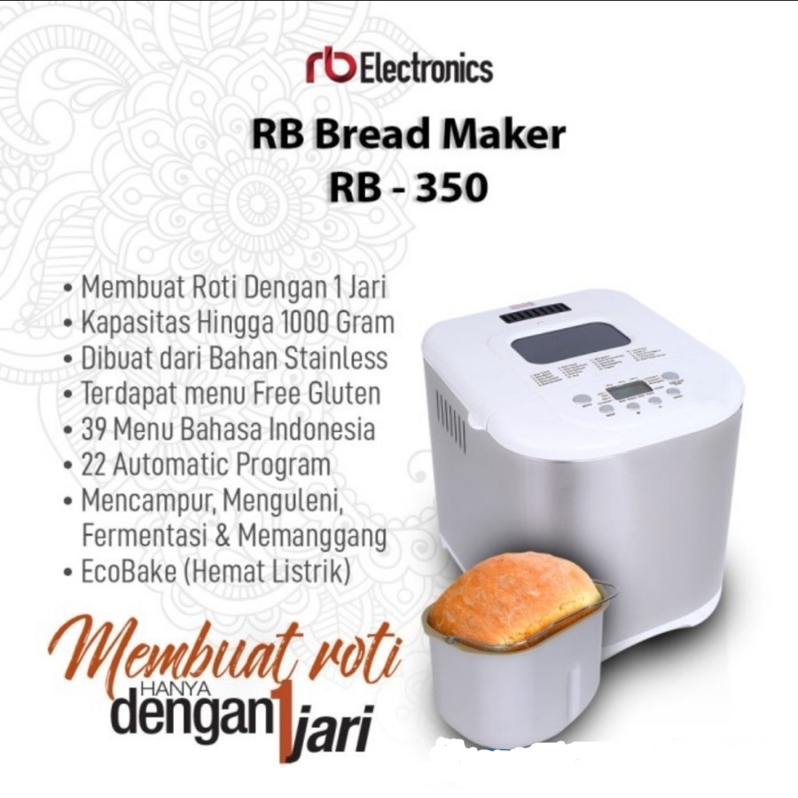 RB Bread Maker E10/RB350 Stainless | Mesin Pembuat Roti Otomatis