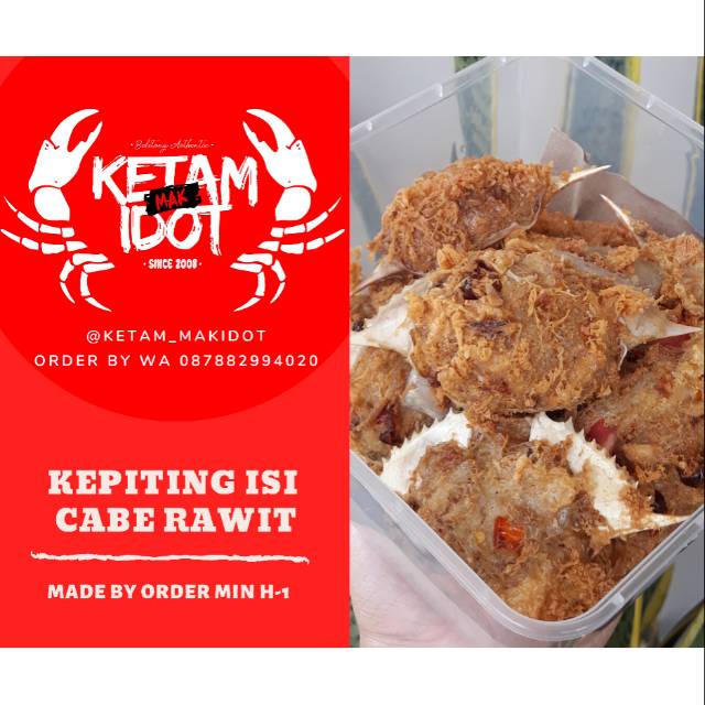 

Ketam Mak Idot Cabe Rawit (isi 10pcs/box) + sambal cocolan