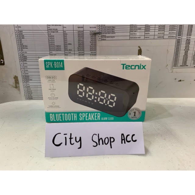 SPEAKER BLUETOOTH TECNIX SPK-B014 BLUETOOTH SPEAKER WITH CLOCK