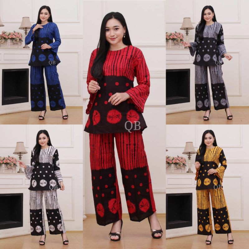 SET KULOT JUMPUTAN PALEMBANG PRINT LURIK WARNA SERIES BATIK KATUN HALUS MOTIF TRADITIONAL BUTIK