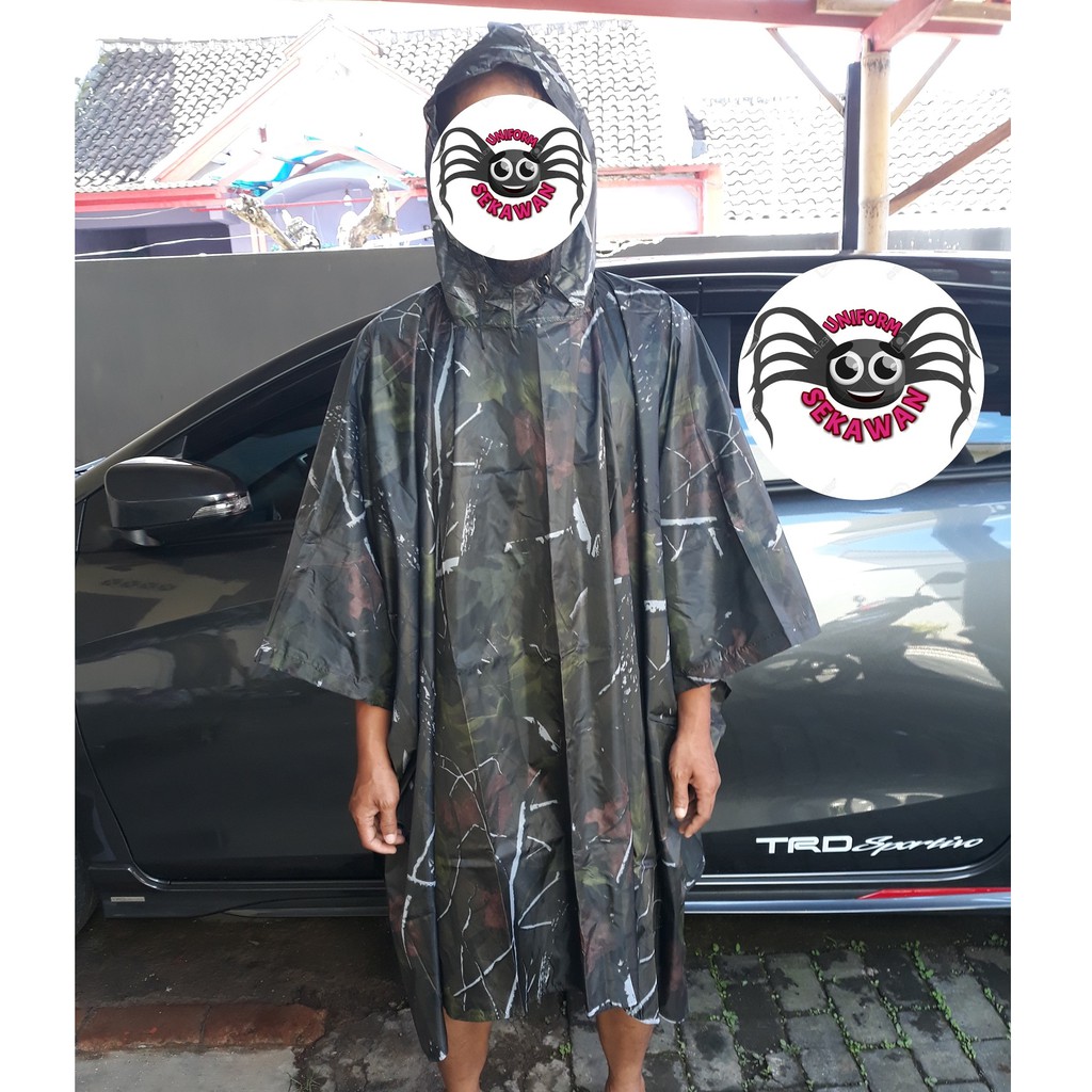 Jas Hujan Mantel Ponco Loreng Camo Army