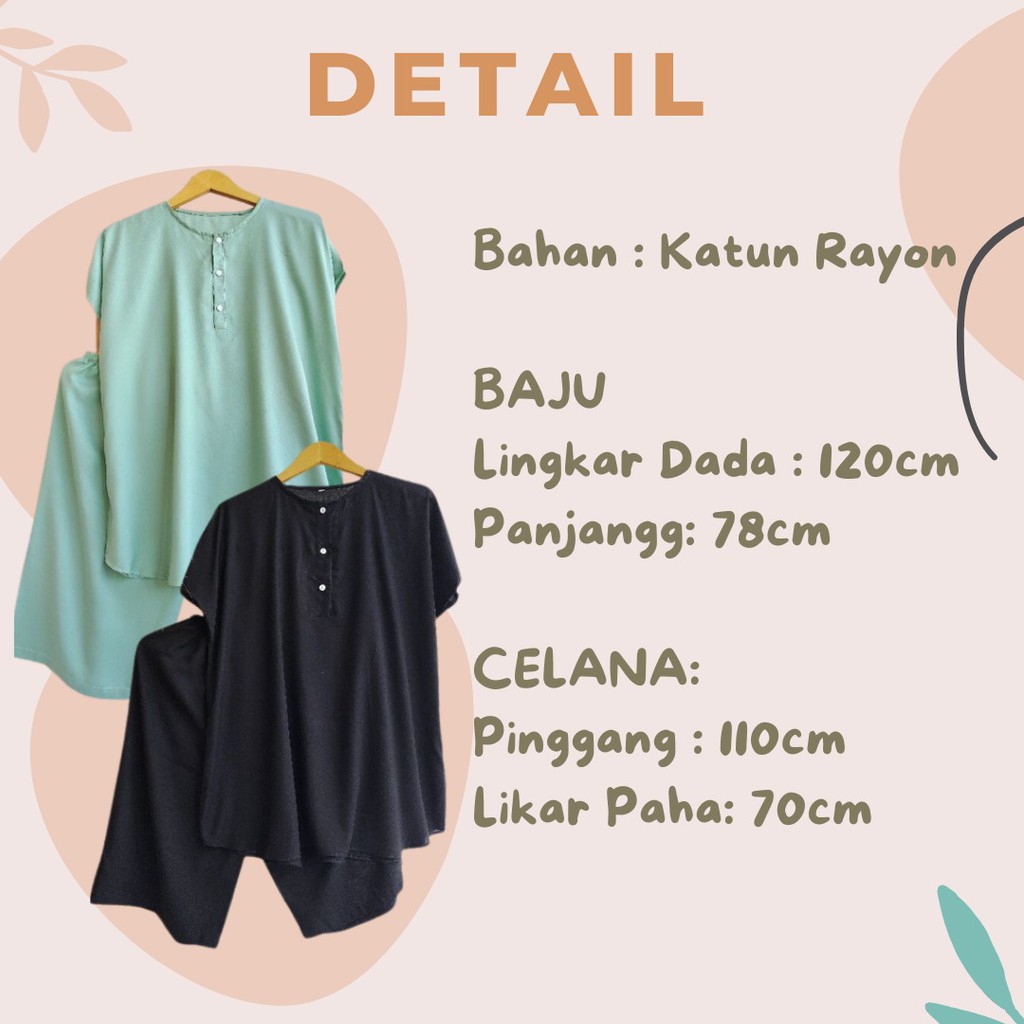 Set piyama pendek wanita busui kekinian setelan baju katun rayon