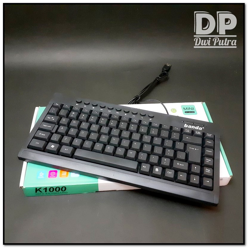 KEYBOARD MINI BANDA K-1000 USB // RINGAN TIPIS OFFICE MULTIMEDIA LAPTOP NOTEBOOK KOMPUTER // K1000