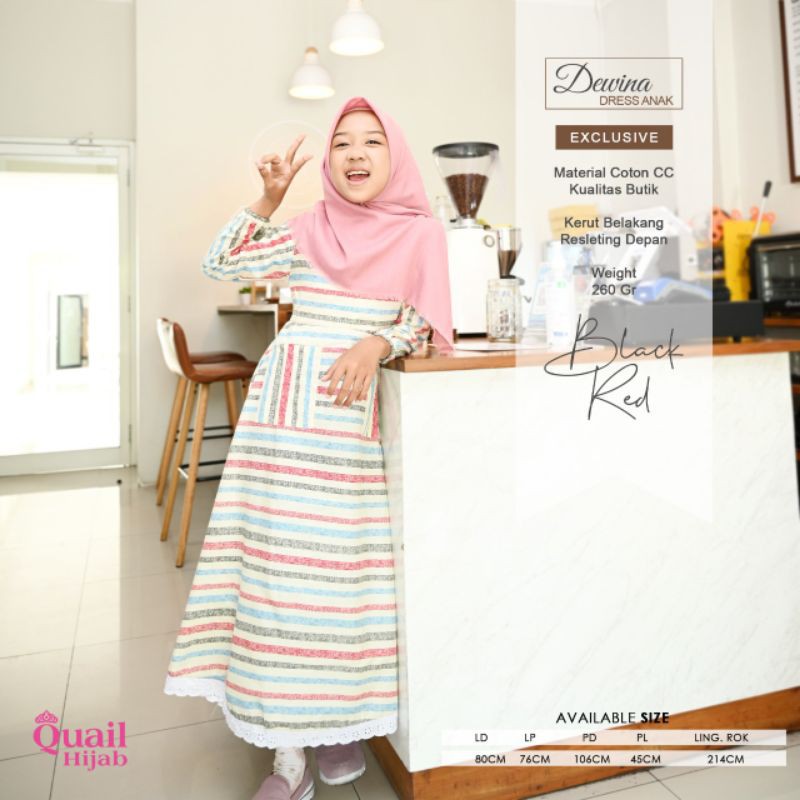 Gamis Dewina Anak ori Quail Hijab