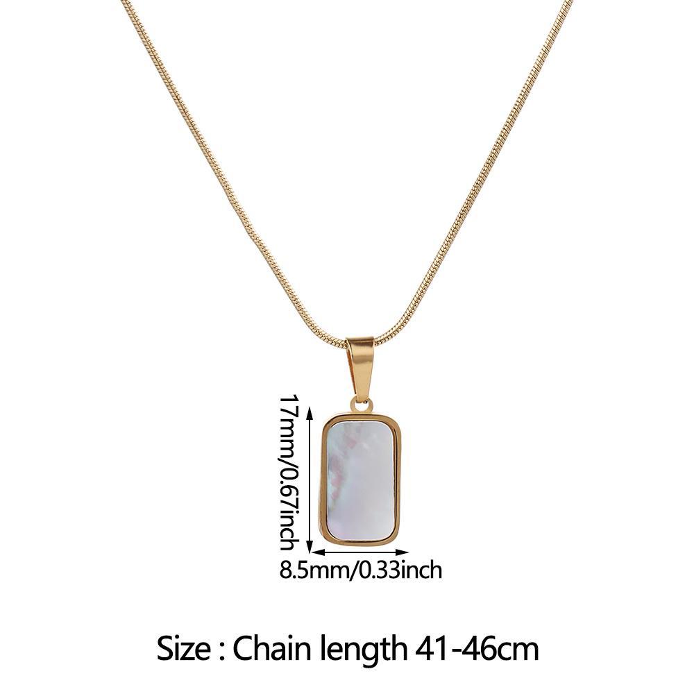 Solighter Kalung Liontin Halus Minimalis Persegi Panjang Geometric Square