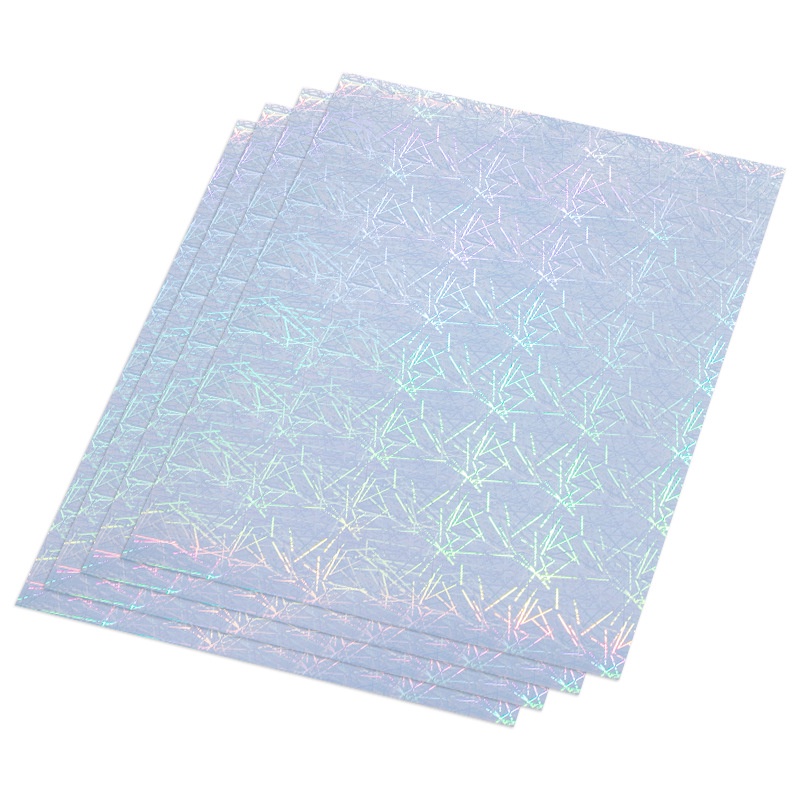 10 Lembar Kertas A4 Motif Print Laser Holografik Bahan Vinyl Cepat Kering Anti Air