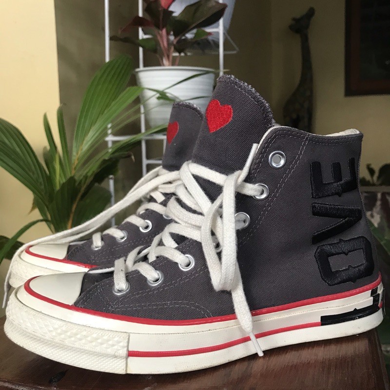 Converse Chuck Taylor 70s High Love Fearlessly Thunder Grey Red University