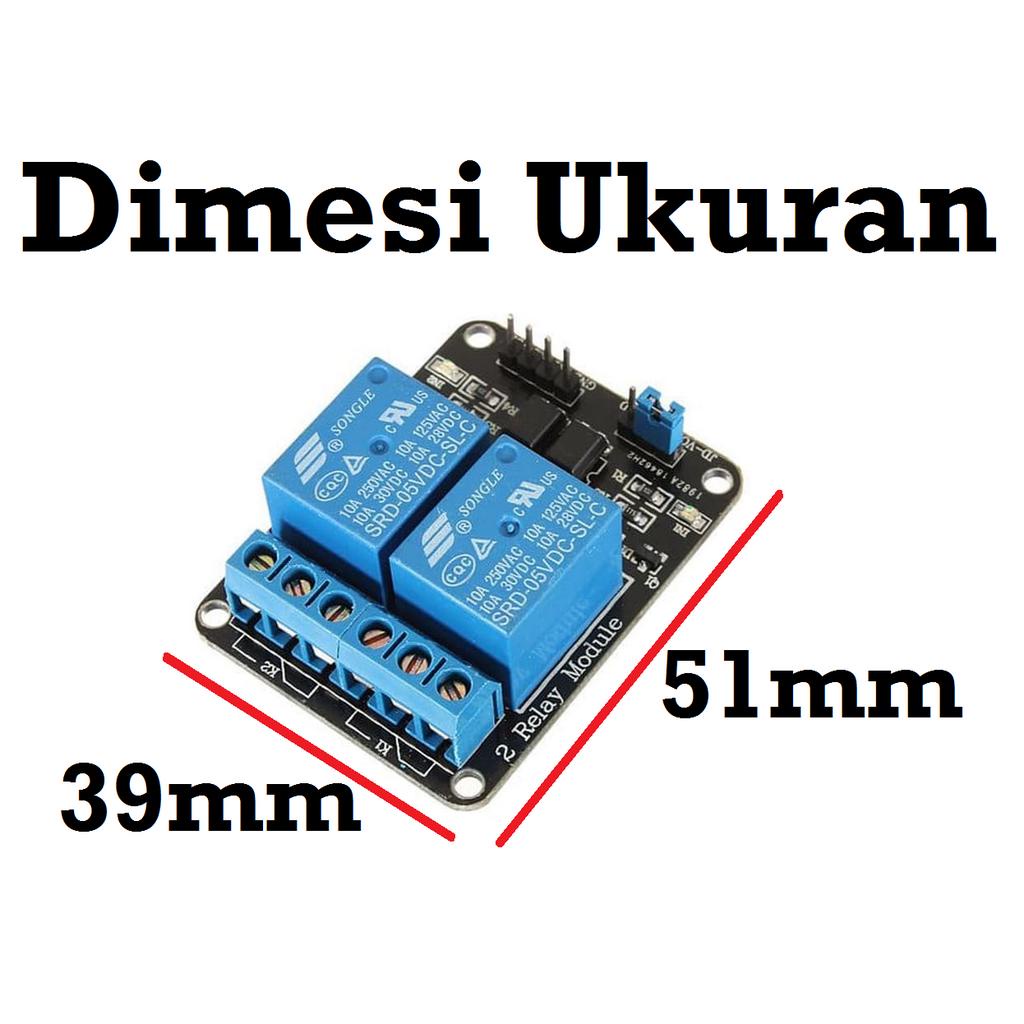 [HAEBOT] Relay Module 5V 2 Channel Aktif Low SPDT 250VAC 10A Arduino Saklar Elektronik Mikrokontroller