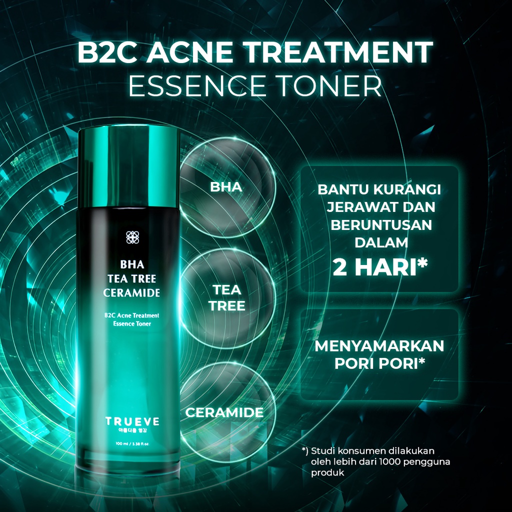 TRUEVE B2C Acne Treatment Essence Toner 100 ML / Toner Wajah Khusus Jerawat / Tea Tree &amp; BHA