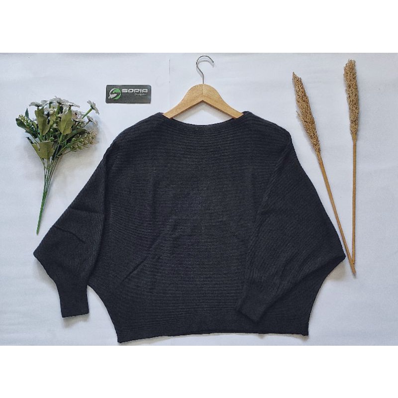 Cardigan Rajut Batwing Warna Hitam / Pakaian Rajut / Outer Wanita / Bahan premium dan Original