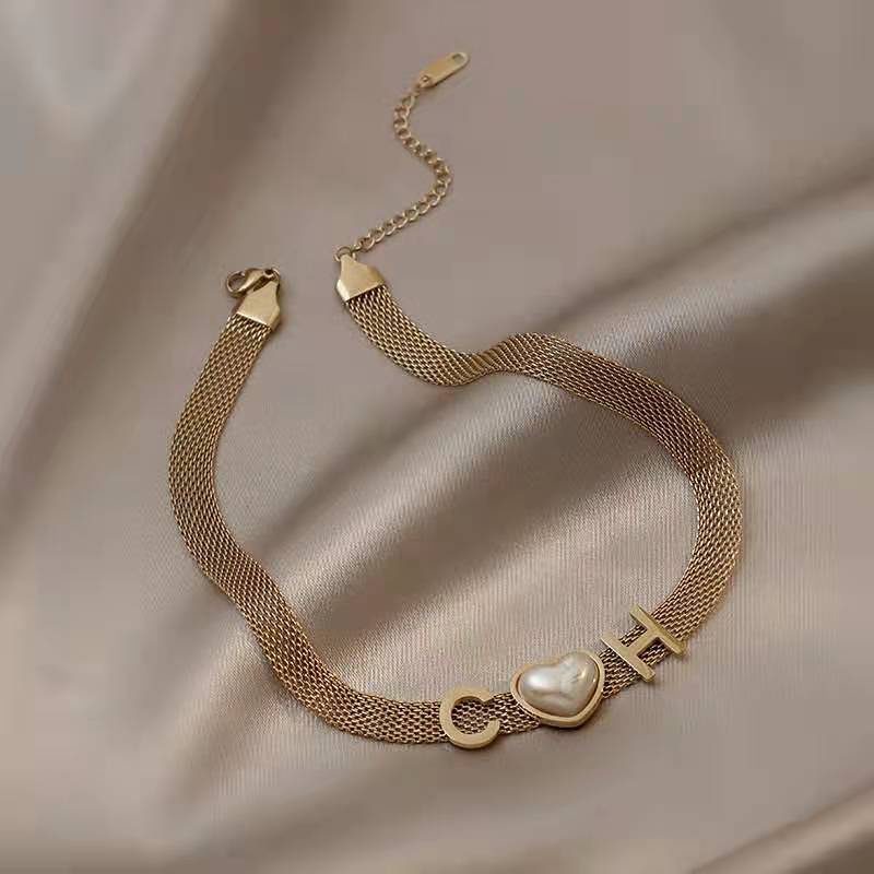 Kalung CH love pipih titanium korea fashion anti karat