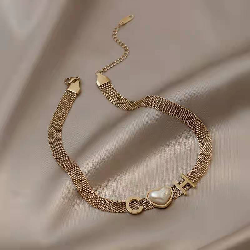 Kalung CH love pipih titanium korea fashion anti karat - ercassia