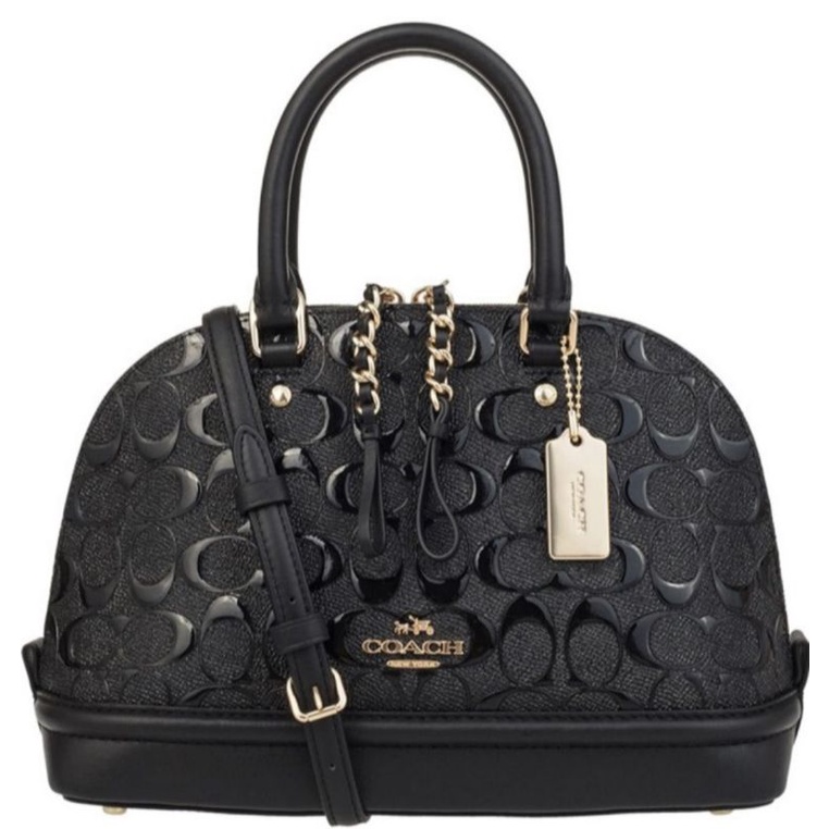 Coach Mini Sierra Satchel In Signature Debossed Patent Leather(55450)