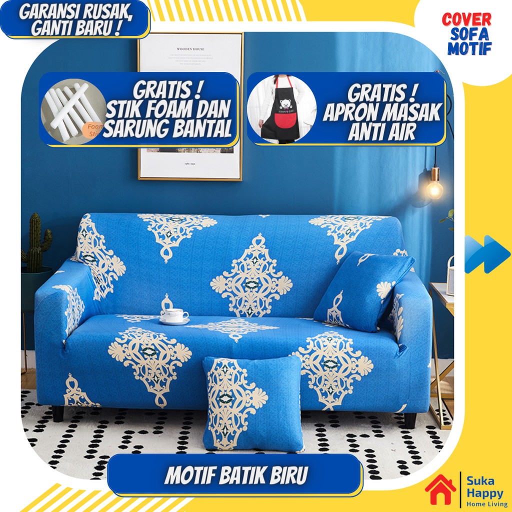 SOFA COVER IMPOR Sarung Elastis Pembungkus Pelindung Dekorasi Sofa Ruang Tamu COVER SOFA 1 2 3 SEATE