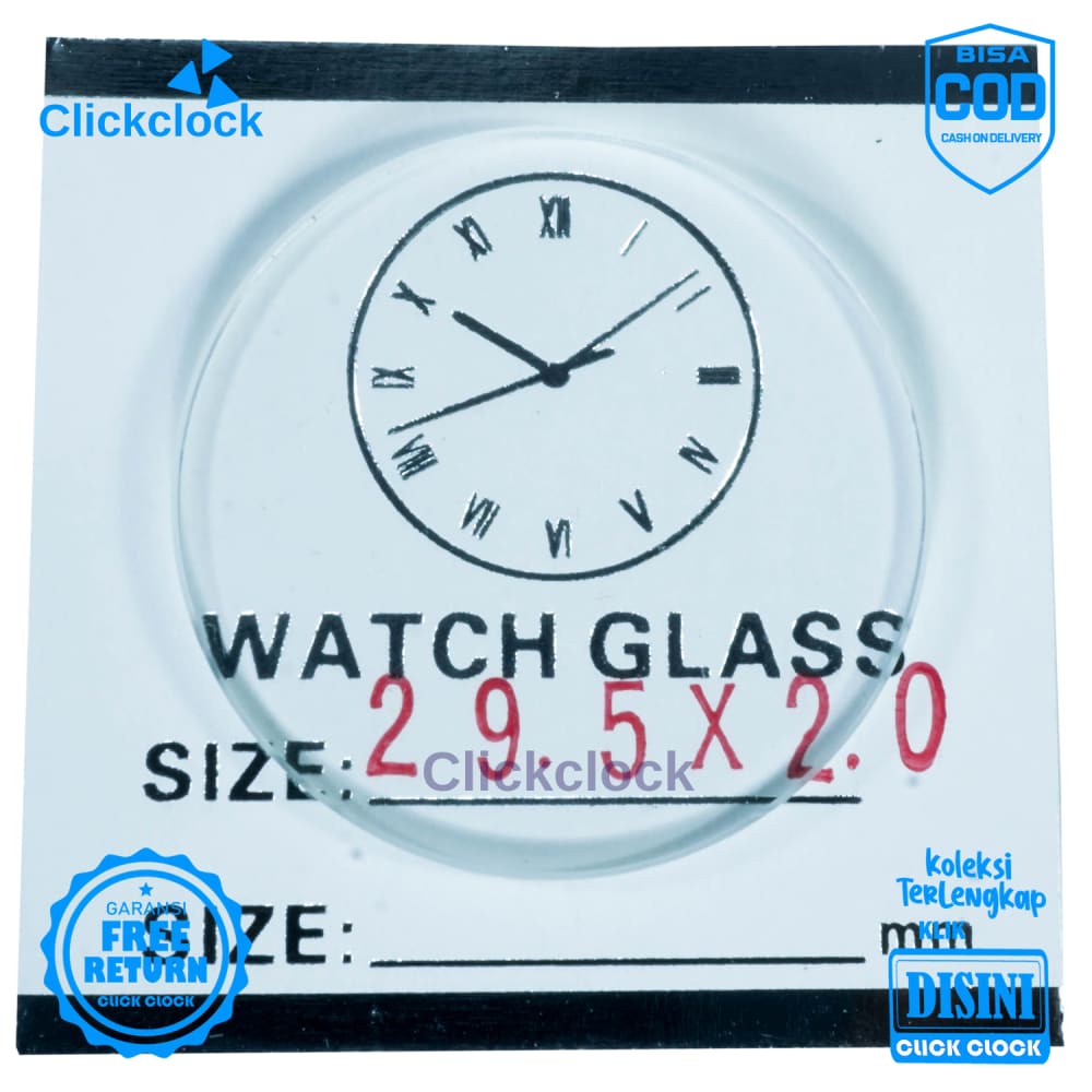 Kaca Jam Kaca Bahan Watch Glass PNC-295 Murah 2,95 cm