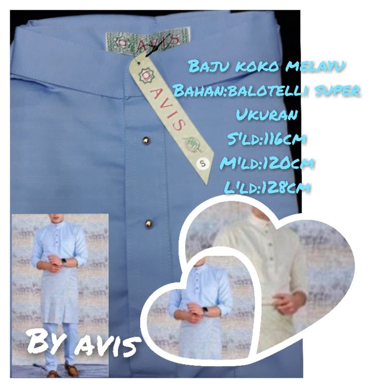 STELAN BAJU KOKO MELAYU TELUK BELANGA PRIA ORIGINAL HIGH QUALITY EDISI BIRU WARDAH