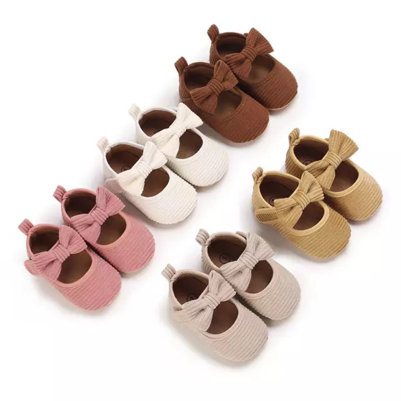 Sepatu Prewalker Bayi Perempuan - Sepatu Flat Bayi Pita Cantik S1219