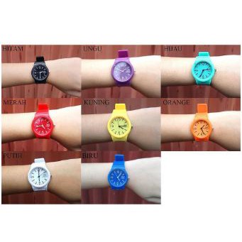 Jam Tangan Q&amp;Q Jelly Quartz Water Resistance QQ Karet  Rubber Fashion Murah COD