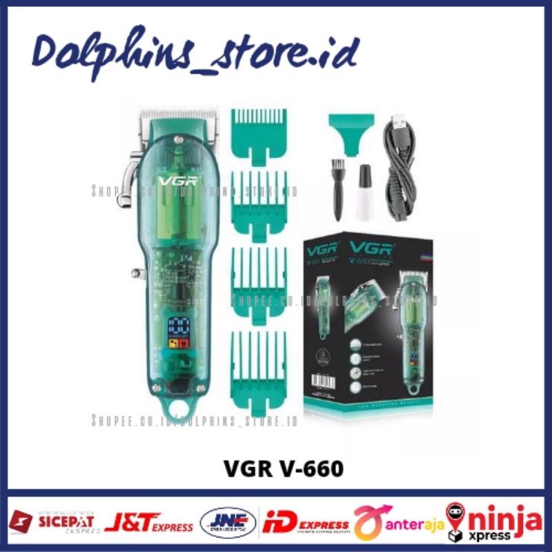 VGR V-660 HAIR CLIPPER TRANSPARANT / mesin alat cukur vgr profesional