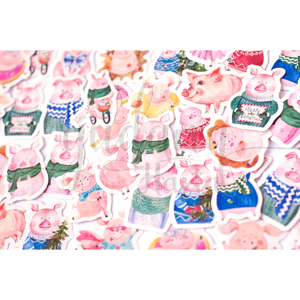 Stiker Scraft Pig Babi Sticker Lucu Sticker DIY Scrapbook GH 303399