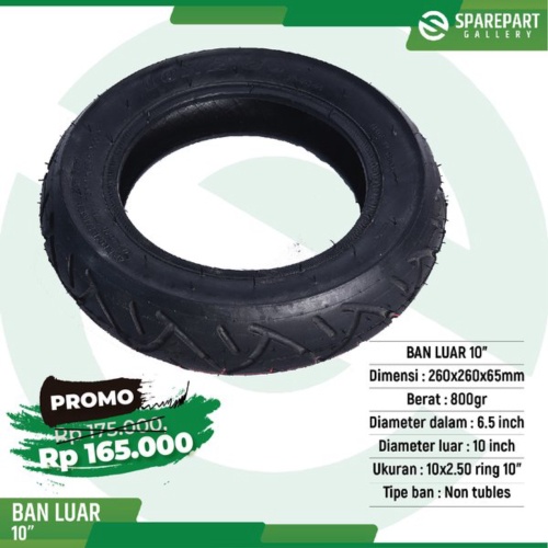 Dijual Ban luar 10inch 10x2.50 skuter listrik otoped ring10 Murah