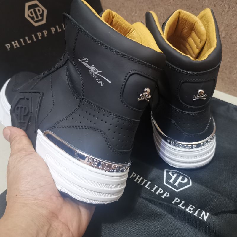 sepatu pp sneaker boots hitam philipp plein shoes mirror quality