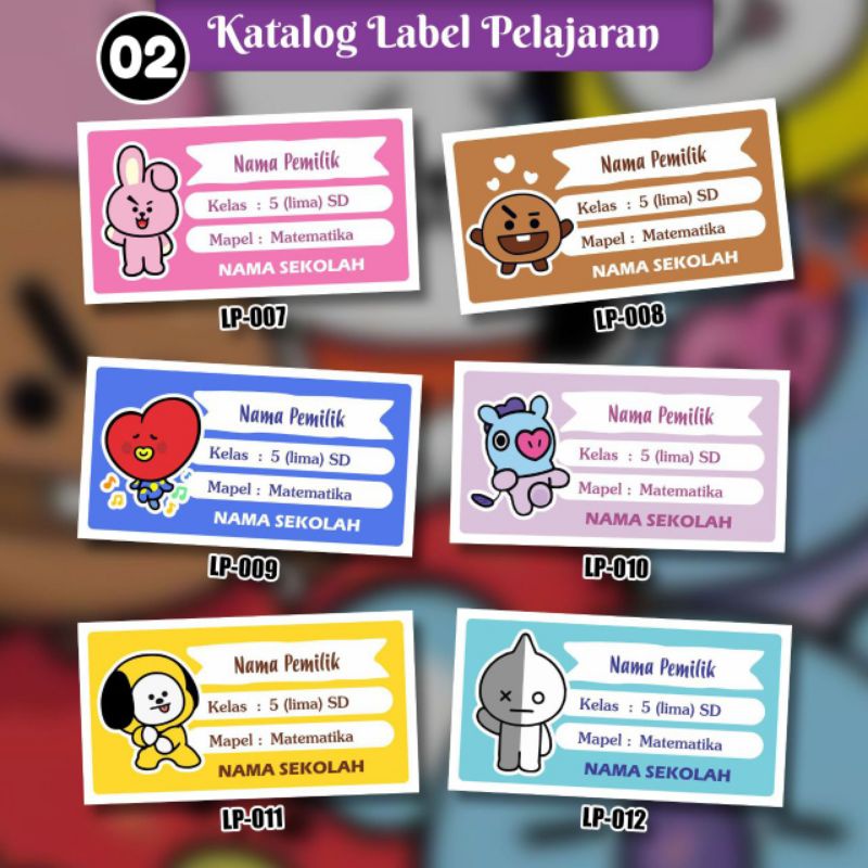 

Sticker Label Buku Mapel / Pelajaran Sekolah Motif BTS21