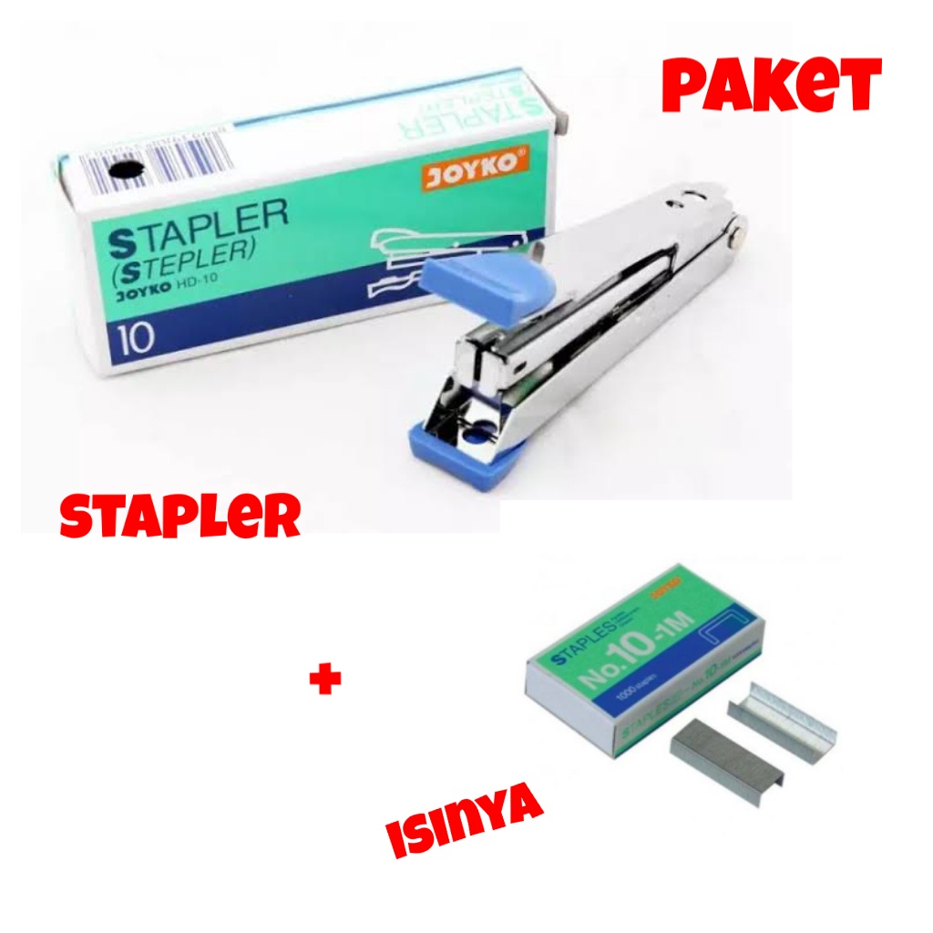

paket Stapler gratis isinya Staples merk Joyko (pengokot - jepretan - hekter - cekrekan - jegrekan - steples - stepler) murah