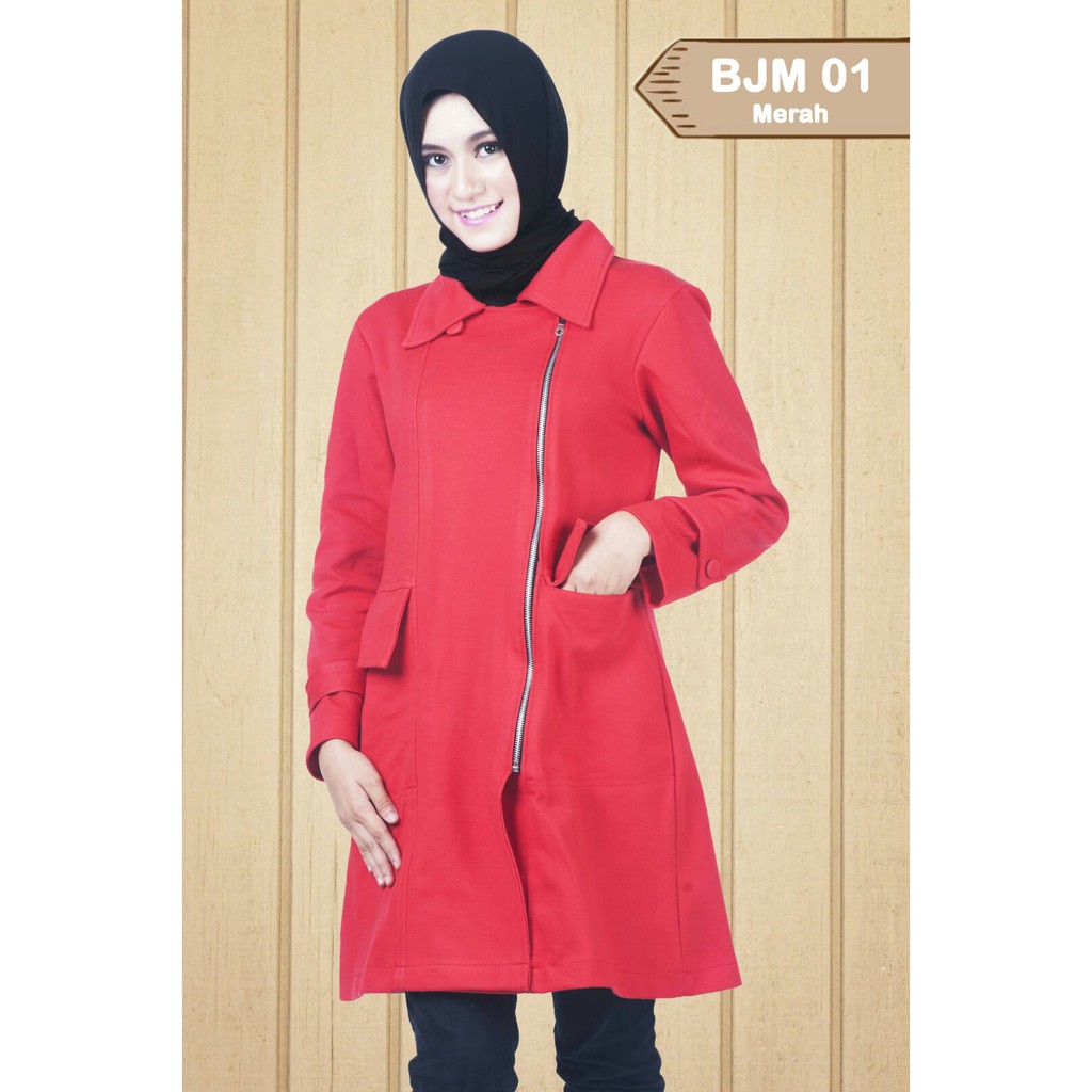 Jaket Korea Dewasa Wanita Muslimah Believe BJM 01 Merah ORI
