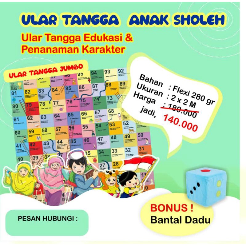 Mainan anak ular tangga edukasi